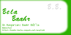 bela baahr business card